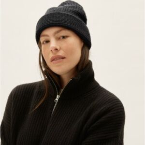 Everlane Belgian Waffle Wool Beanie, Black
